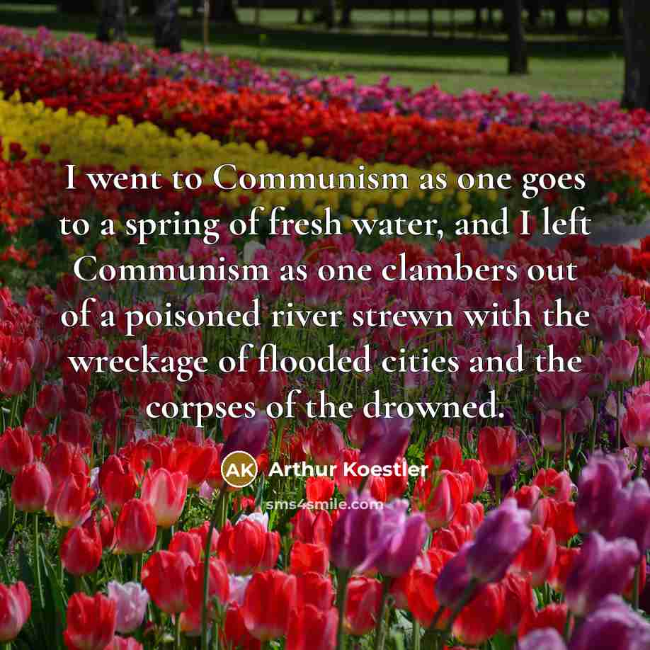 “I went to Communism as one goes to a spring…” quote by Arthur Koestler