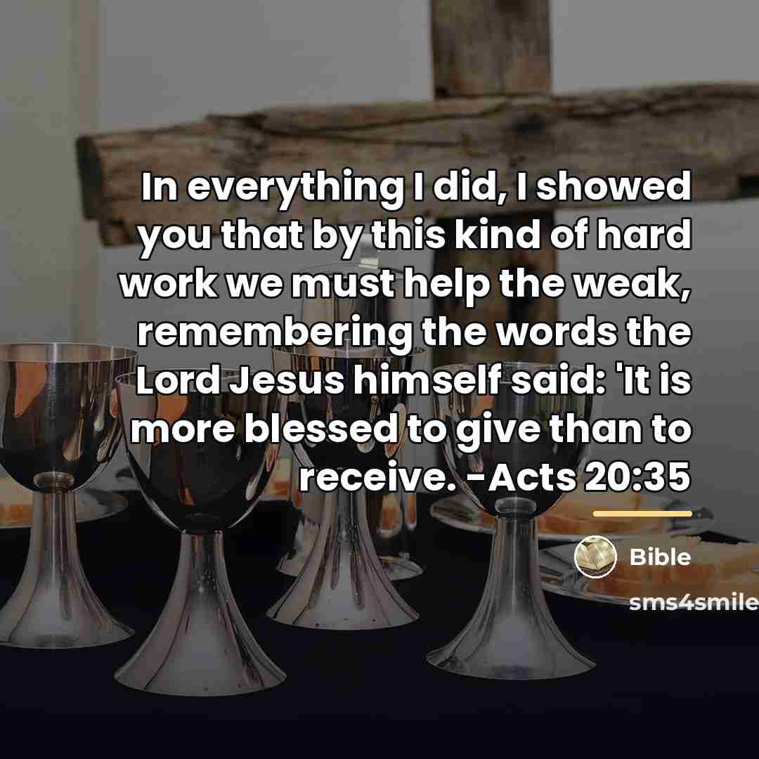 “In everything I did, I showed you that by this…” quote by Bible