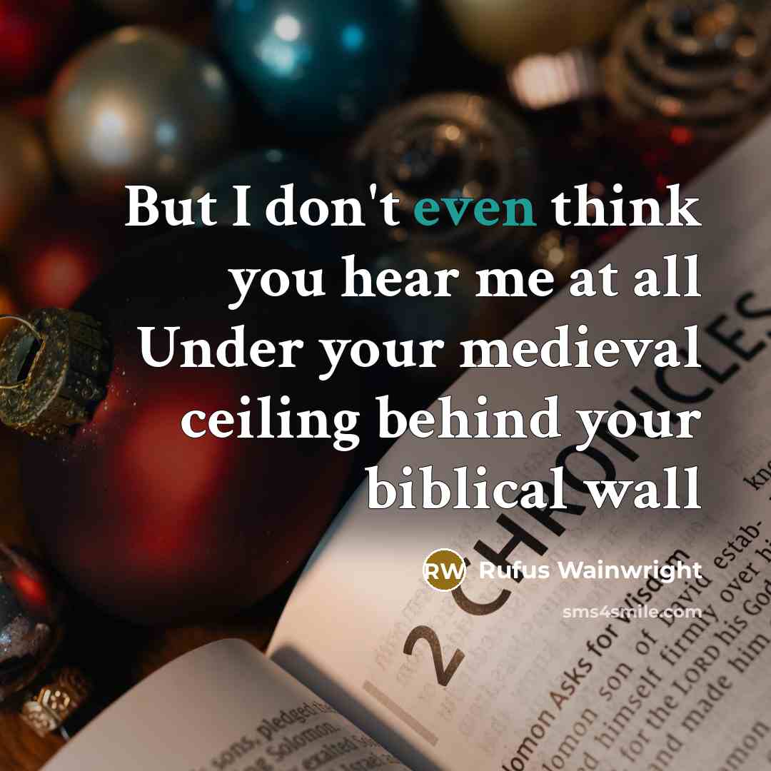“But I don't even think you hear me at all…” quote by Rufus Wainwright
