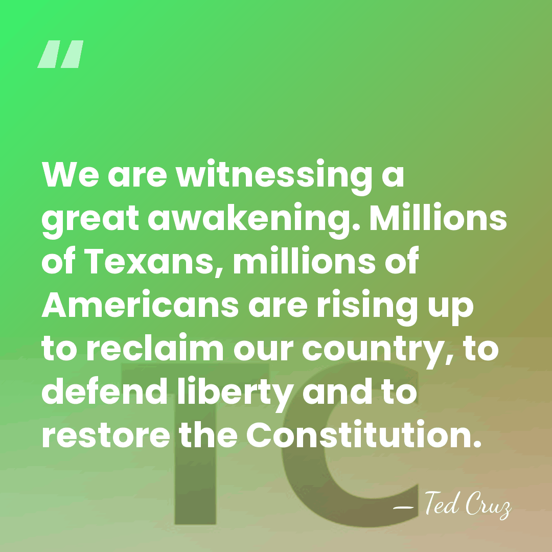 We are witnessing a great awakening. Millions of Texans, millions of Americans&hellip; - Ted Cruz