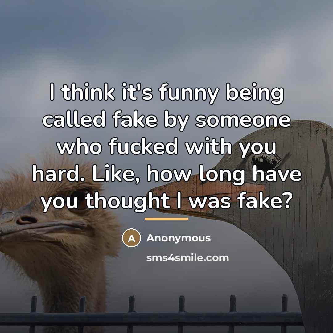 “I think it's funny being called fake by someone who…” quote by Anonymous