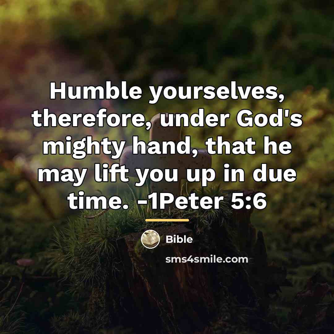 “Humble yourselves, therefore, under God's mighty hand, that he may…” quote by Bible