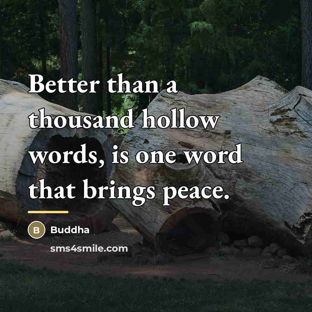 “Better than a thousand hollow words, is one word that…” quote by Buddha
