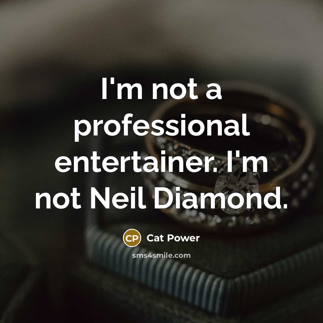 “I'm not a professional entertainer. I'm not Neil Diamond.…” quote by Cat Power