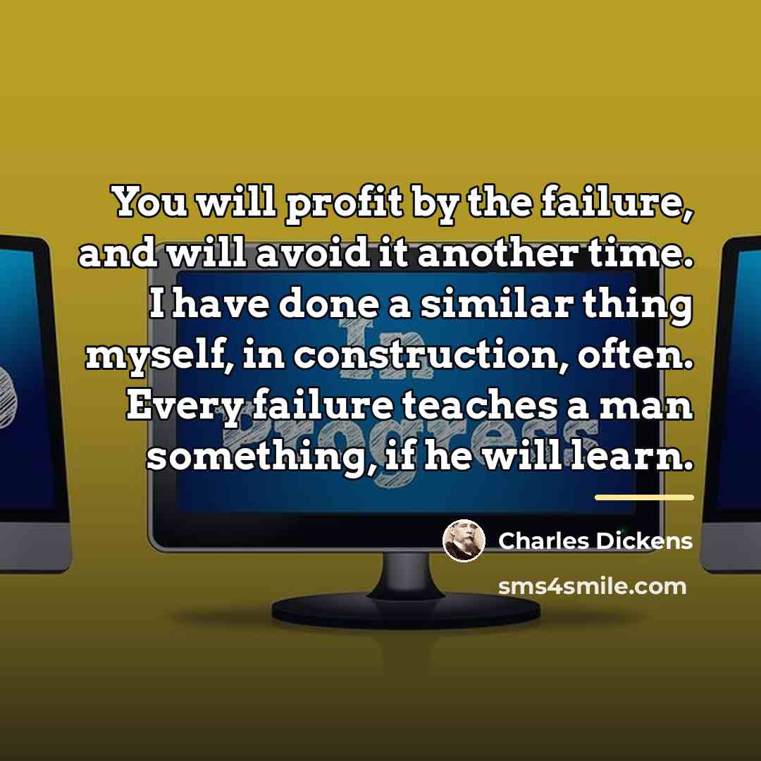 “You will profit by the failure, and will avoid it…” quote by Charles Dickens