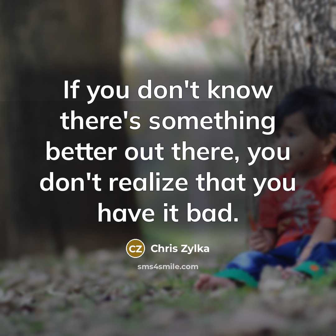 “If you don't know there's something better out there, you…” quote by Chris Zylka