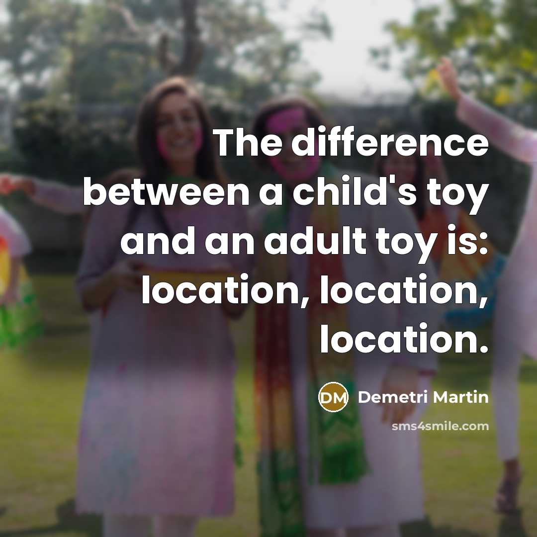 “The difference between a child's toy and an adult toy…” quote by Demetri Martin