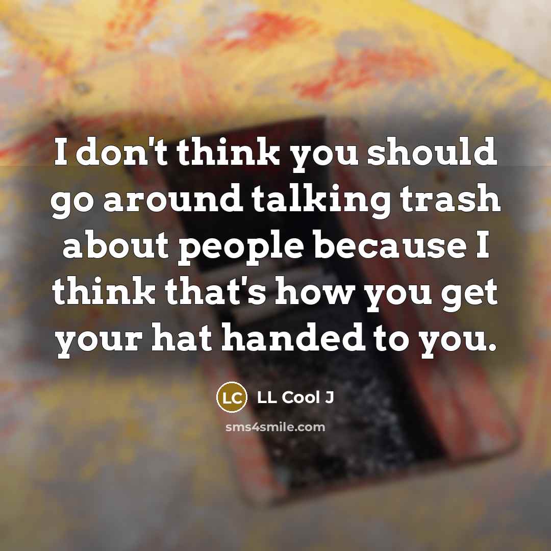 “I don't think you should go around talking trash about…” quote by LL Cool J