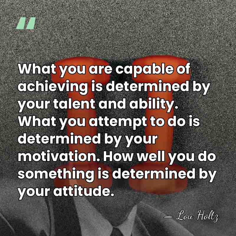 What you are capable of achieving is determined by your talent and&hellip; - Lou Holtz