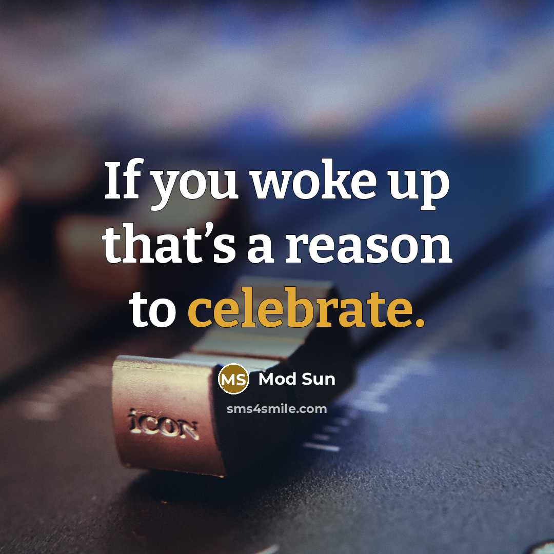 “If you woke up that’s a reason to celebrate.…” quote by Mod Sun