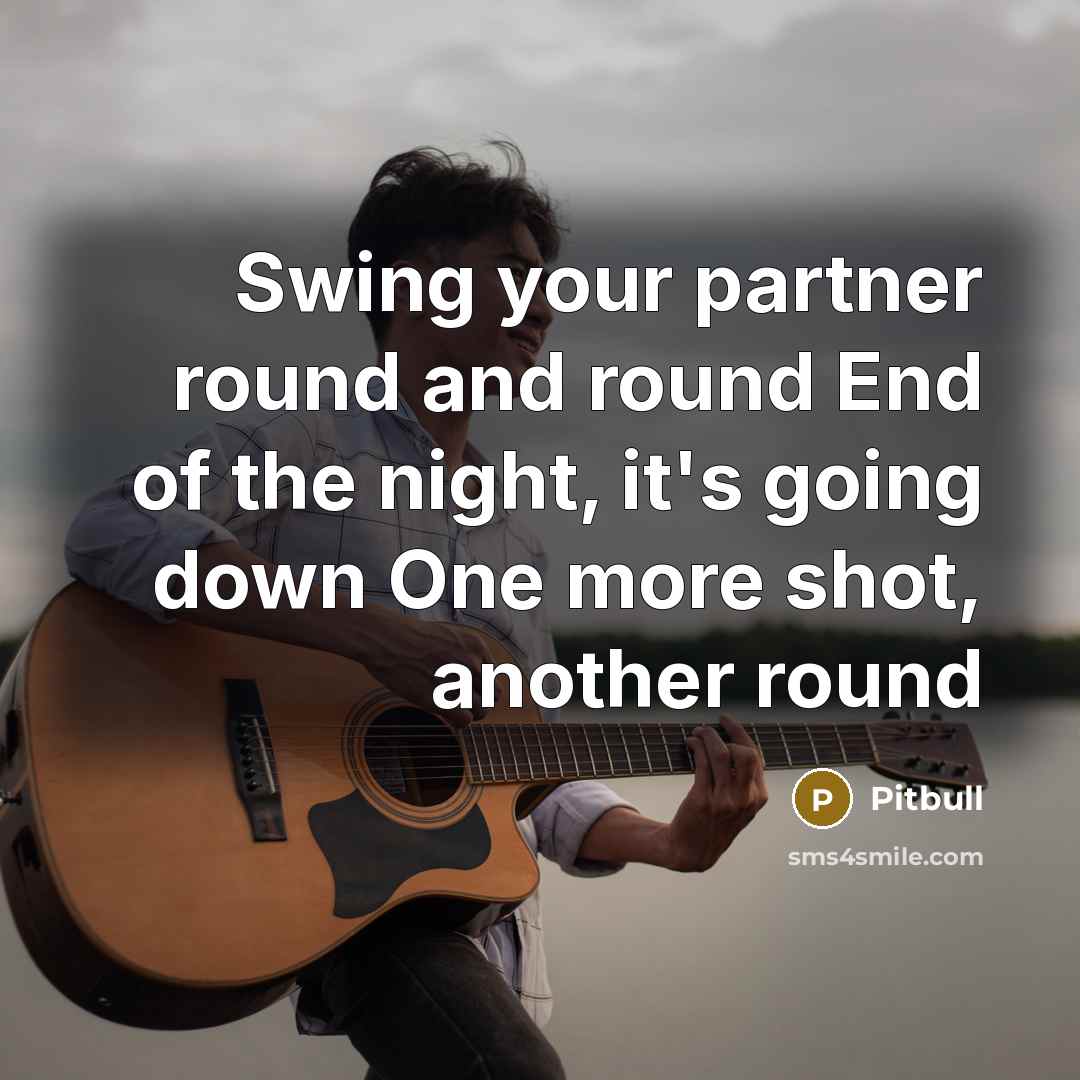 “Swing your partner round and round End of the night,…” quote by Pitbull