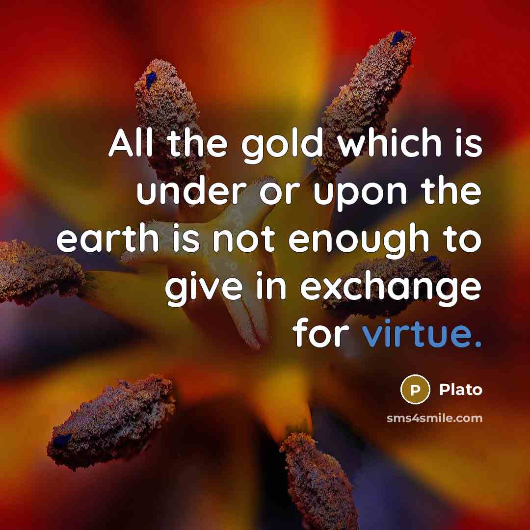 “All the gold which is under or upon the earth…” quote by Plato