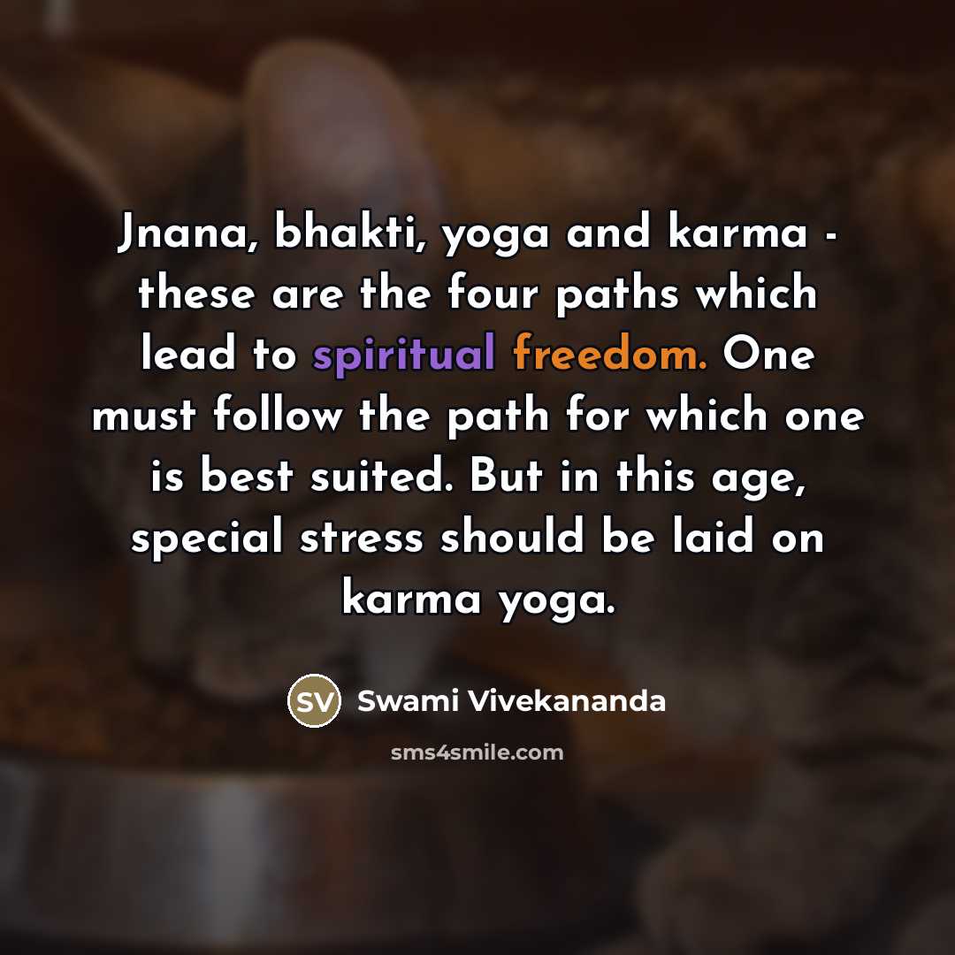 “Jnana, bhakti, yoga and karma - these are the four…” quote by Swami Vivekananda
