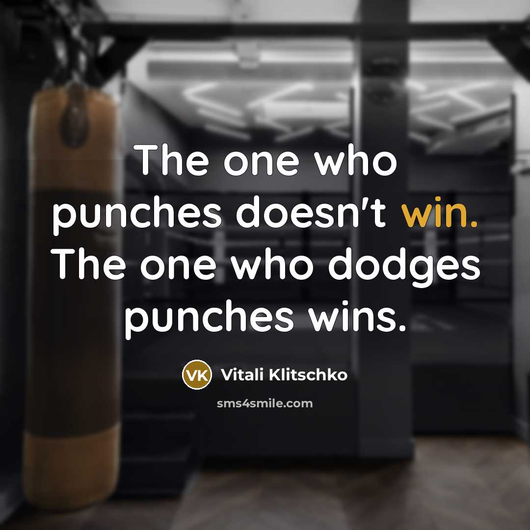 “The one who punches doesn't win. The one who dodges…” quote by Vitali Klitschko