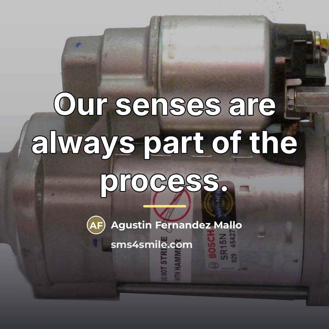 “Our senses are always part of the process.…” quote by Agustin Fernandez Mallo