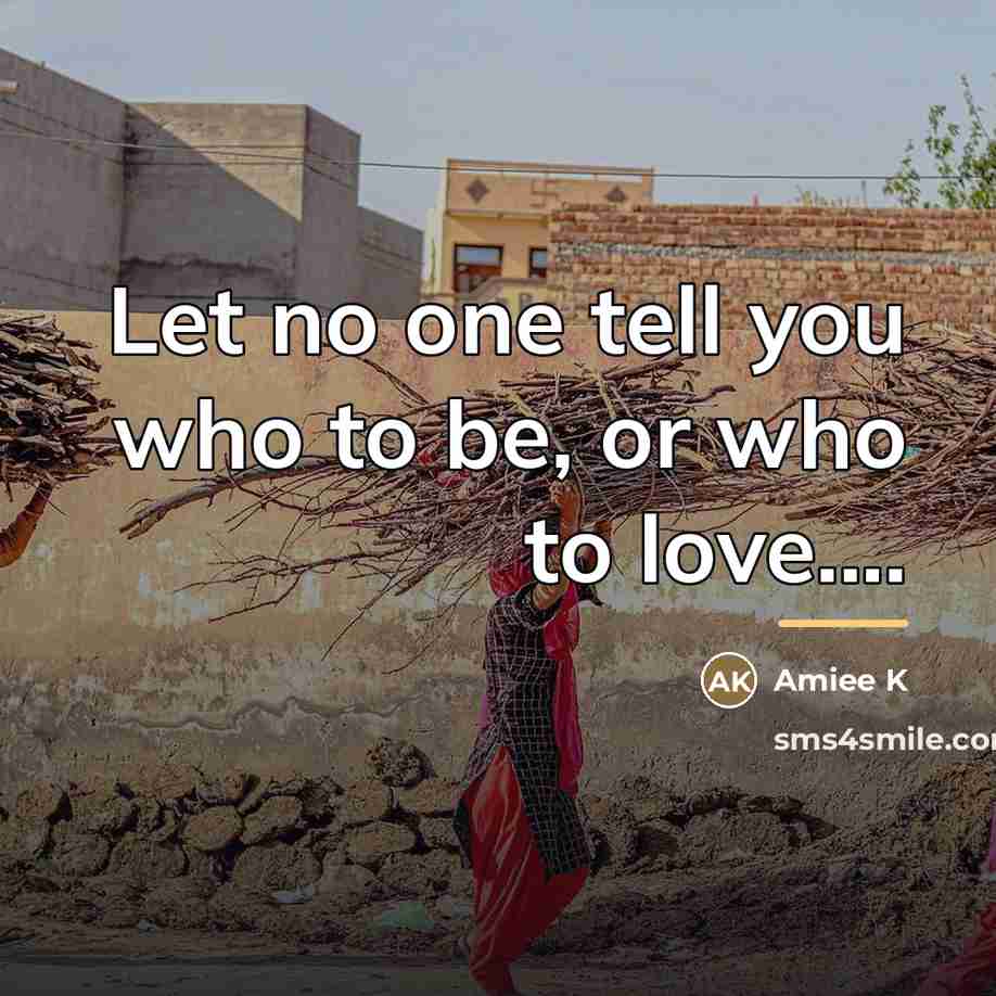 “Let no one tell you who to be, or who…” quote by Amiee K
