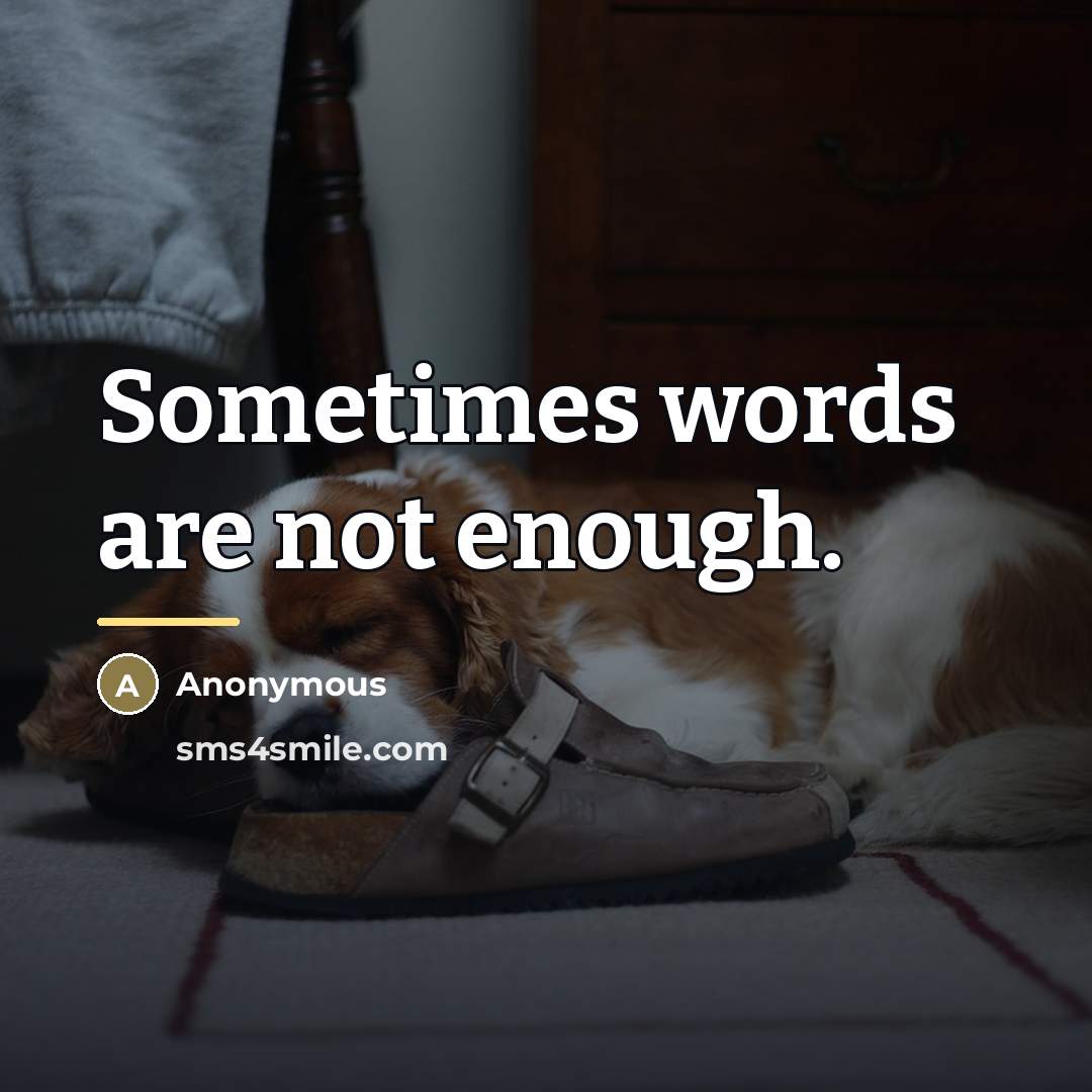 “Sometimes words are not enough.…” quote by Anonymous