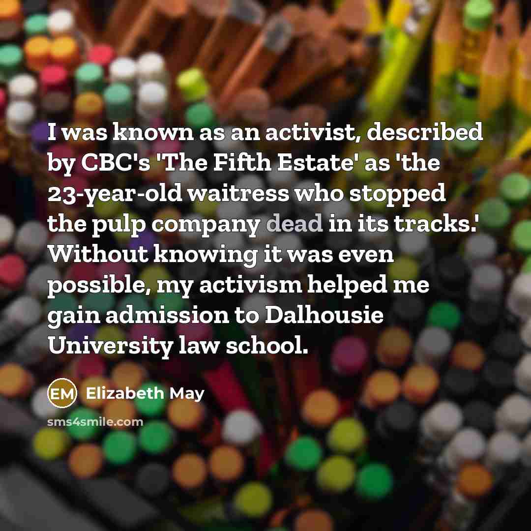 “I was known as an activist, described by CBC's 'The…” quote by Elizabeth May