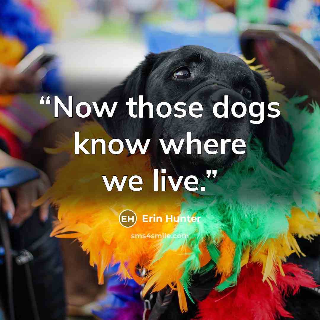 “Now those dogs know where we live.” quote by Erin Hunter