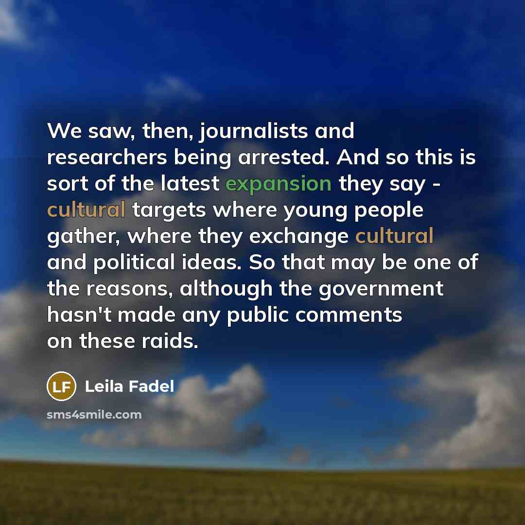 “We saw, then, journalists and researchers being arrested. And so…” quote by Leila Fadel