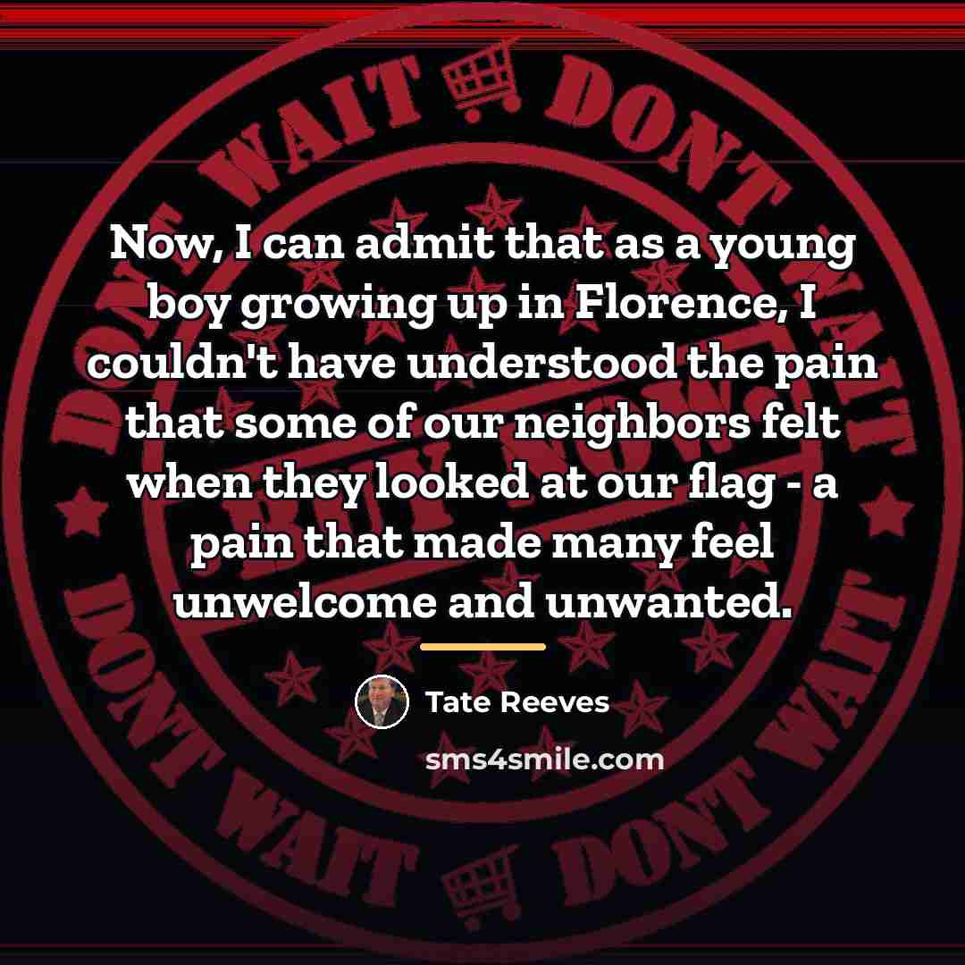 “Now, I can admit that as a young boy growing…” quote by Tate Reeves