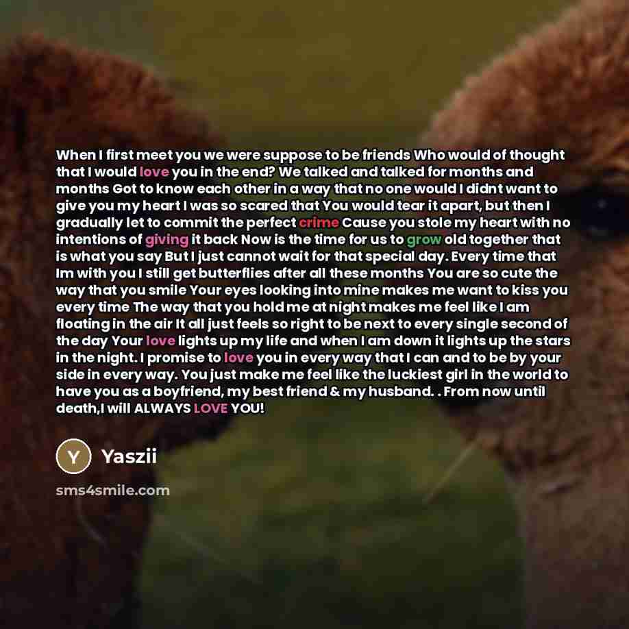 “When I first meet you we were suppose to be…” quote by Yaszii