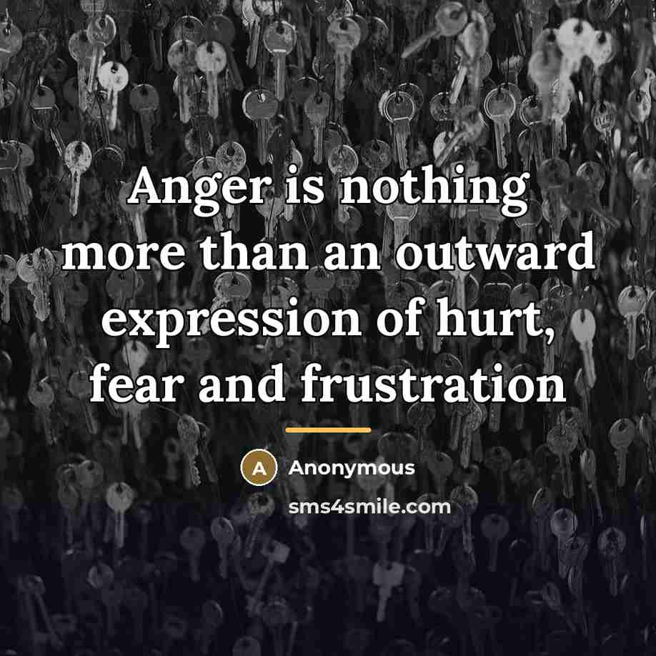 “Anger is nothing more than an outward expression of hurt,…” quote by Anonymous