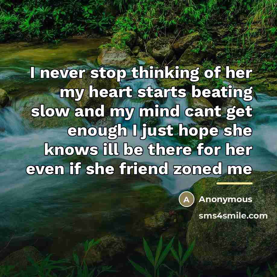 “I never stop thinking of her my heart starts beating…” quote by Anonymous
