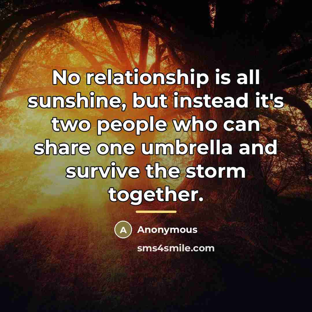 “No relationship is all sunshine, but instead it's two people…” quote by Anonymous