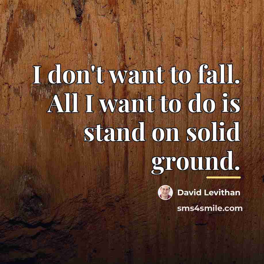 “I don't want to fall. All I want to do…” quote by David Levithan