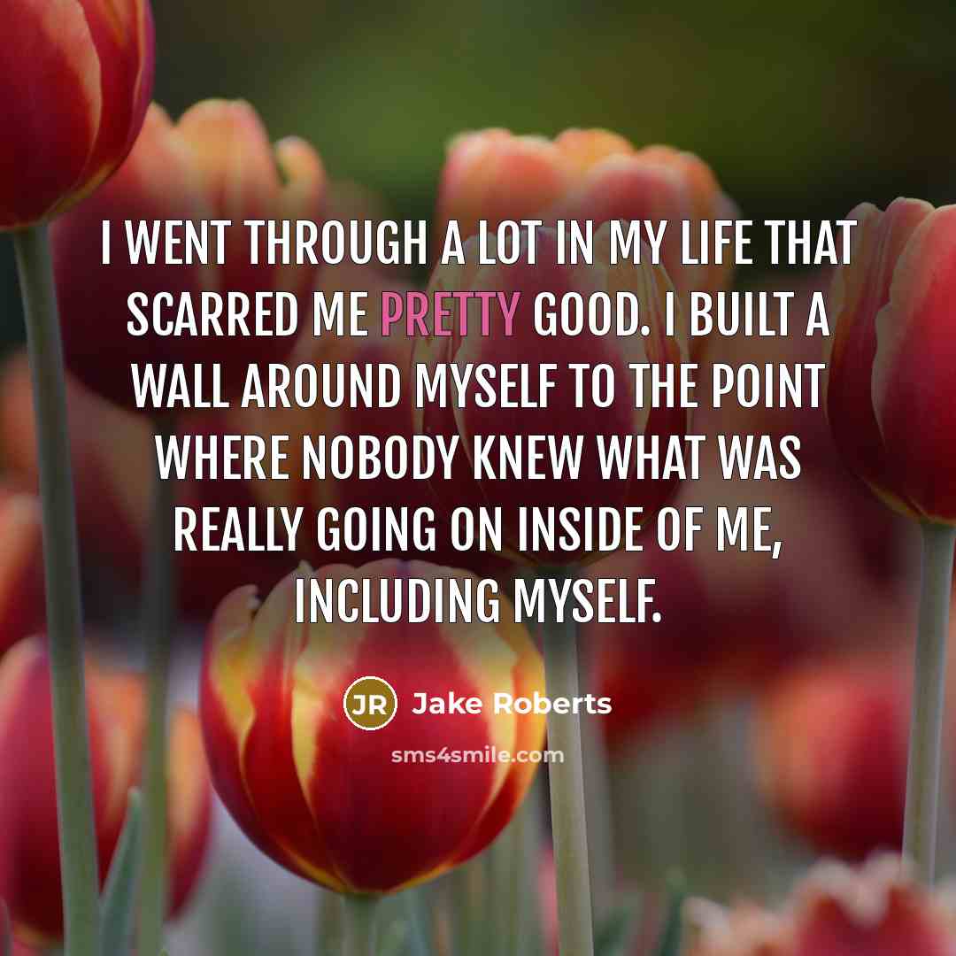 “I went through a lot in my life that scarred…” quote by Jake Roberts