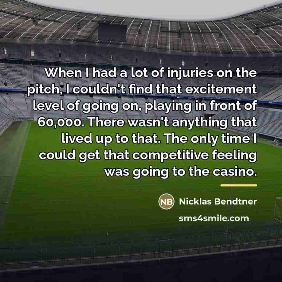 “When I had a lot of injuries on the pitch,…” quote by Nicklas Bendtner