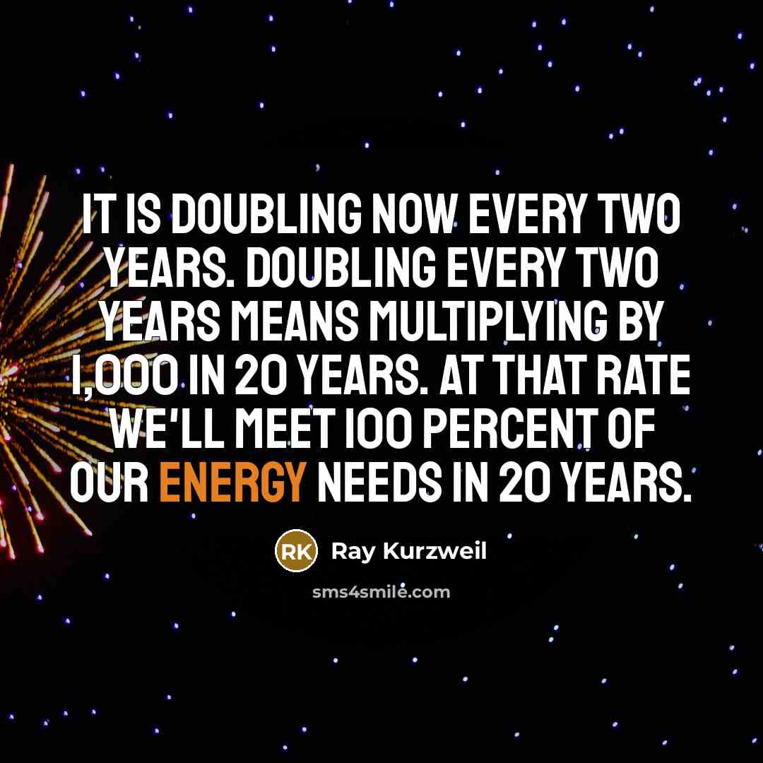 “It is doubling now every two years. Doubling every two…” quote by Ray Kurzweil