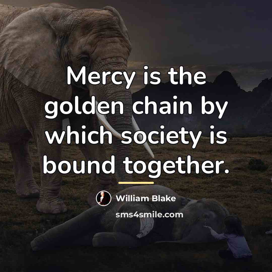 “Mercy is the golden chain by which society is bound…” quote by William Blake