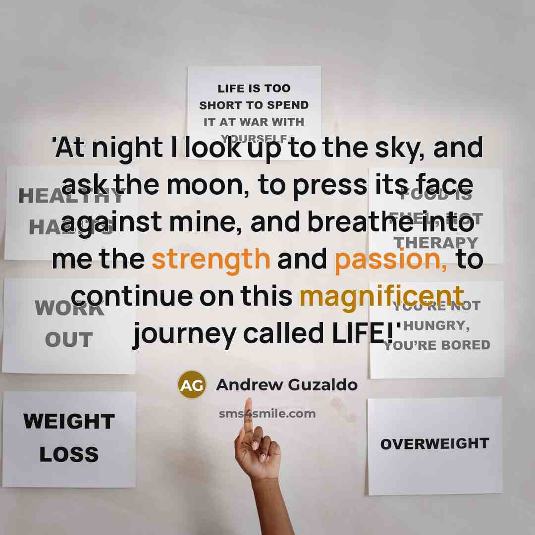 “'At night I look up to the sky, and ask…” quote by Andrew Guzaldo