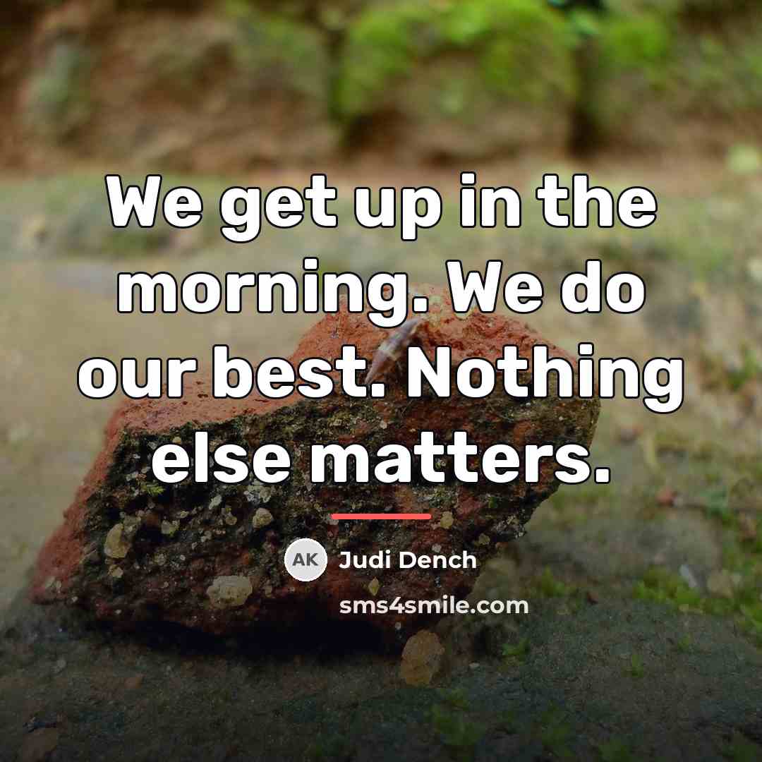 “We get up in the morning. We do our best.…” quote by Judi Dench