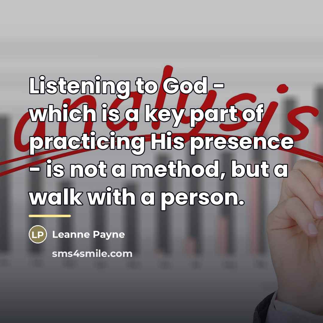 “Listening to God - which is a key part of…” quote by Leanne Payne