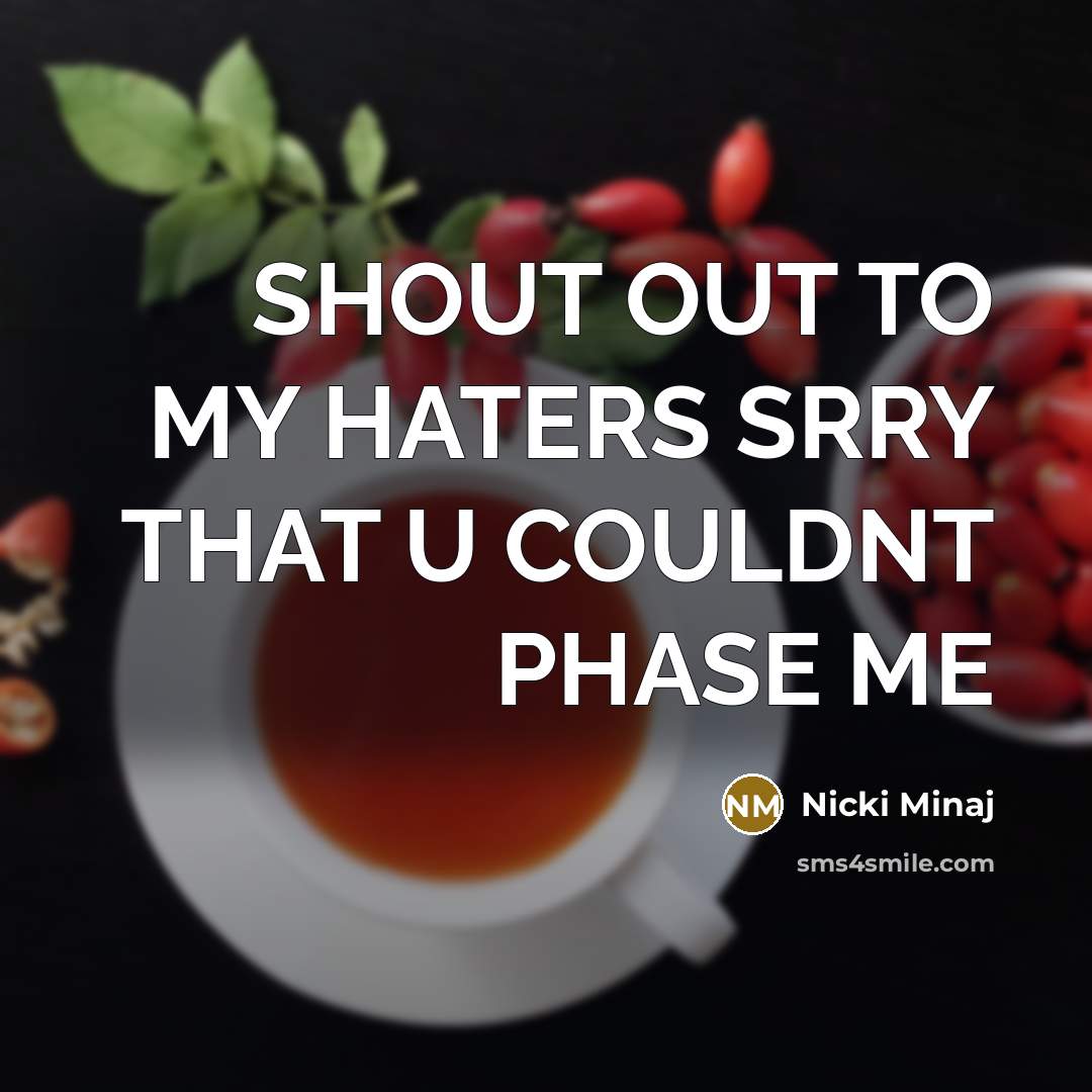 “SHOUT OUT TO MY HATERS SRRY THAT U COULDNT PHASE…” quote by NICKI MINAJ
