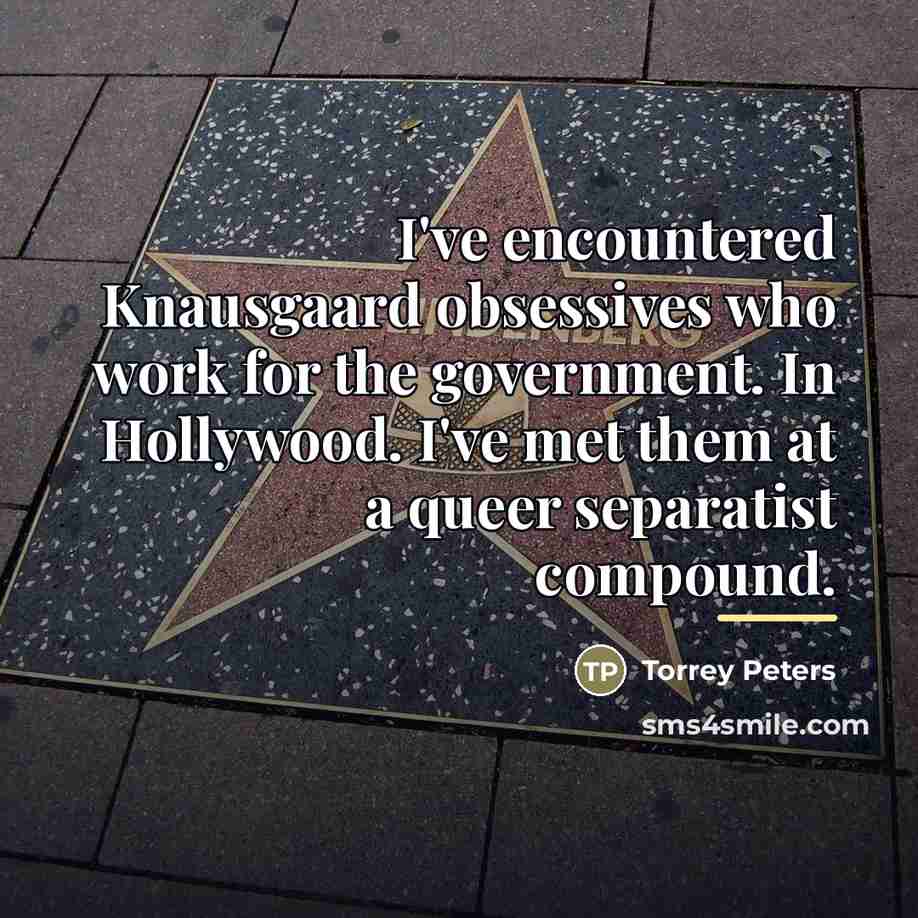 “I've encountered Knausgaard obsessives who work for the government. In…” quote by Torrey Peters