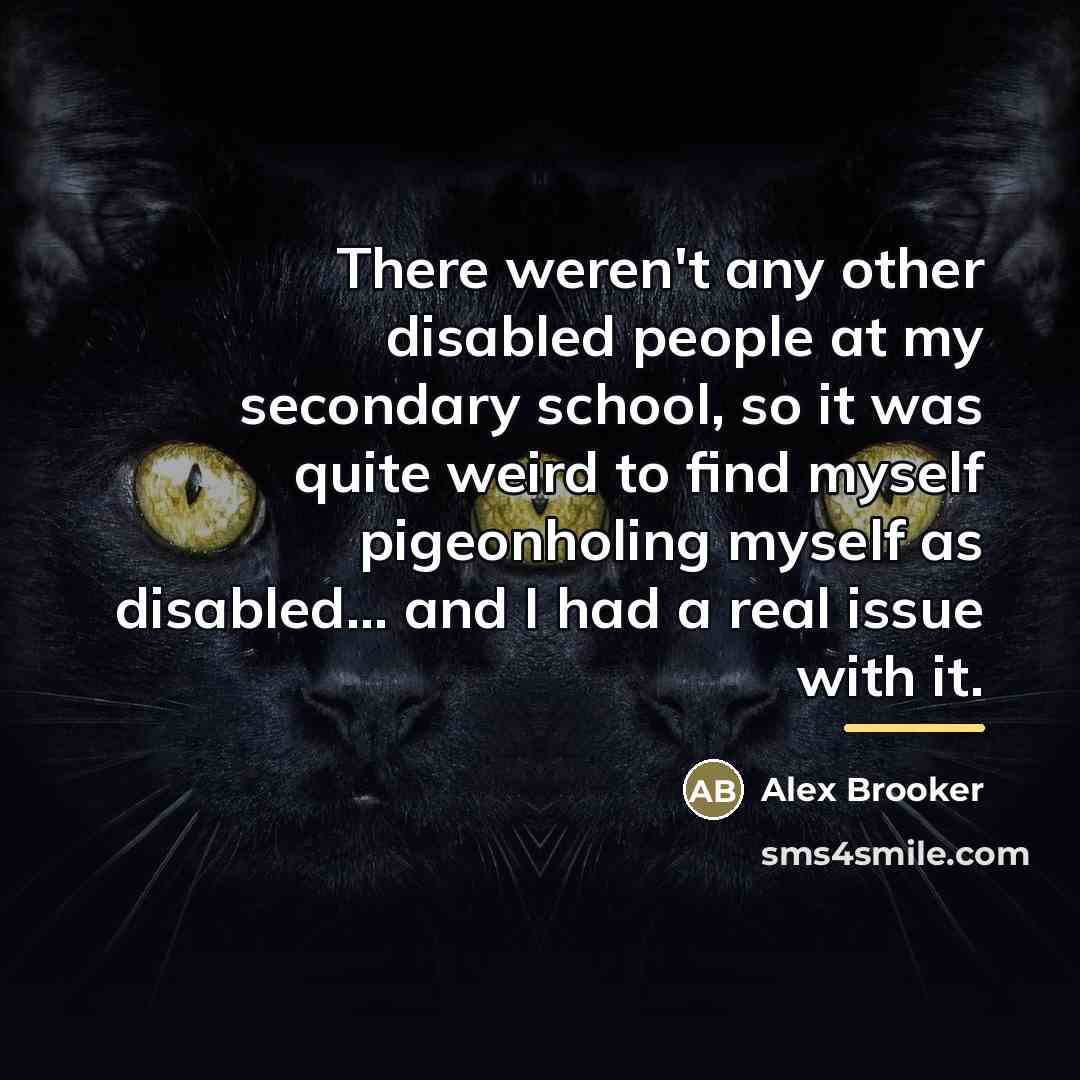 “There weren't any other disabled people at my secondary school,…” quote by Alex Brooker
