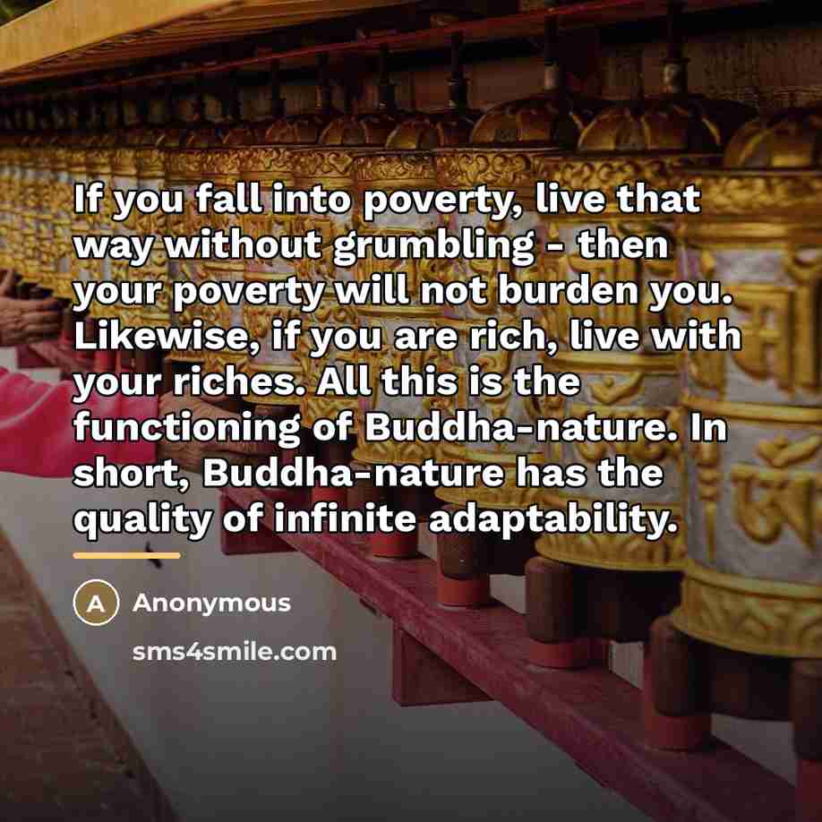 “If you fall into poverty, live that way without grumbling…” quote by Anonymous