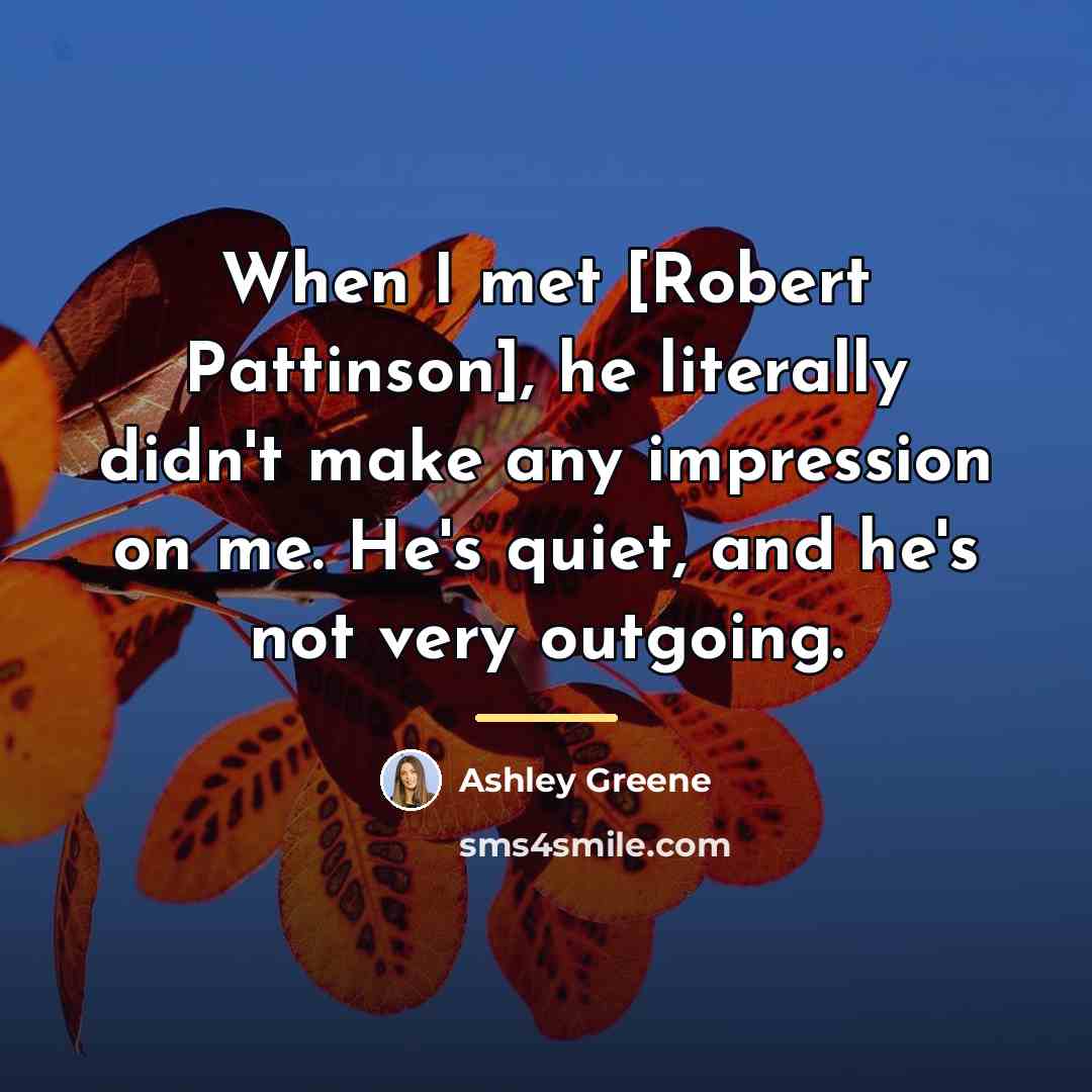 “When I met [Robert Pattinson], he literally didn't make any…” quote by Ashley Greene