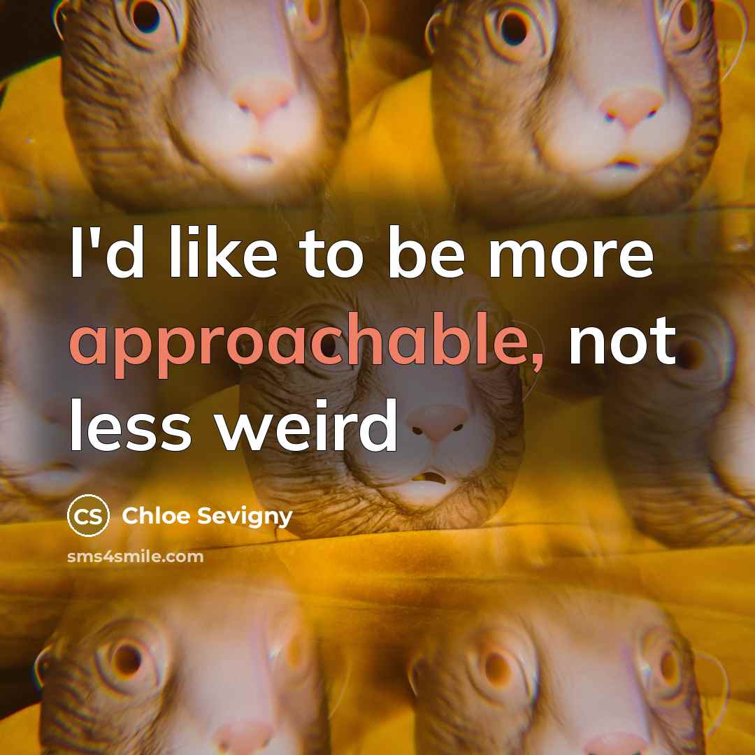 “I'd like to be more approachable, not less weird” quote by Chloe Sevigny