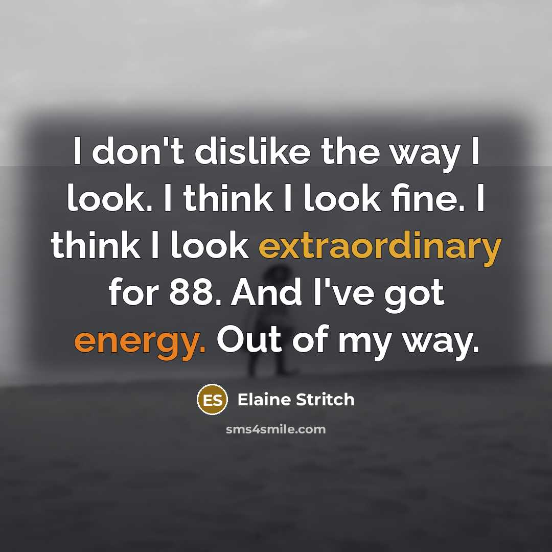 “I don't dislike the way I look. I think I…” quote by Elaine Stritch