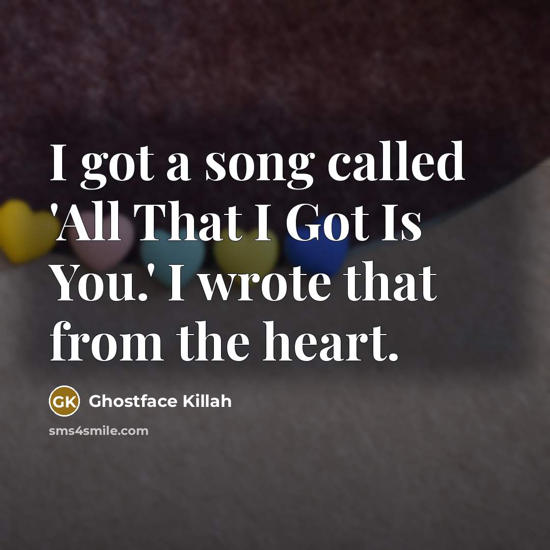 “I got a song called 'All That I Got Is…” quote by Ghostface Killah