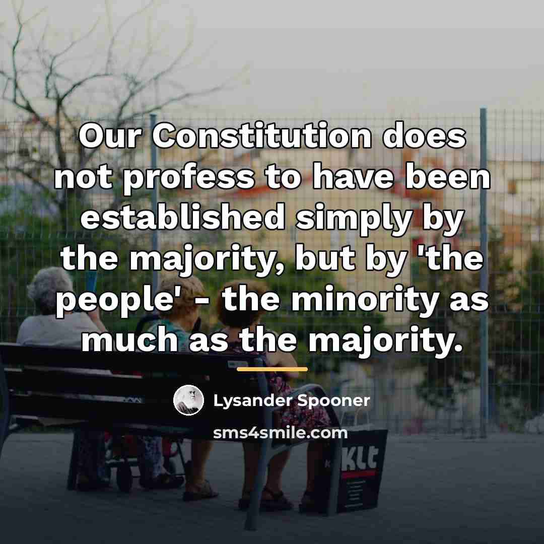 “Our Constitution does not profess to have been established simply…” quote by Lysander Spooner