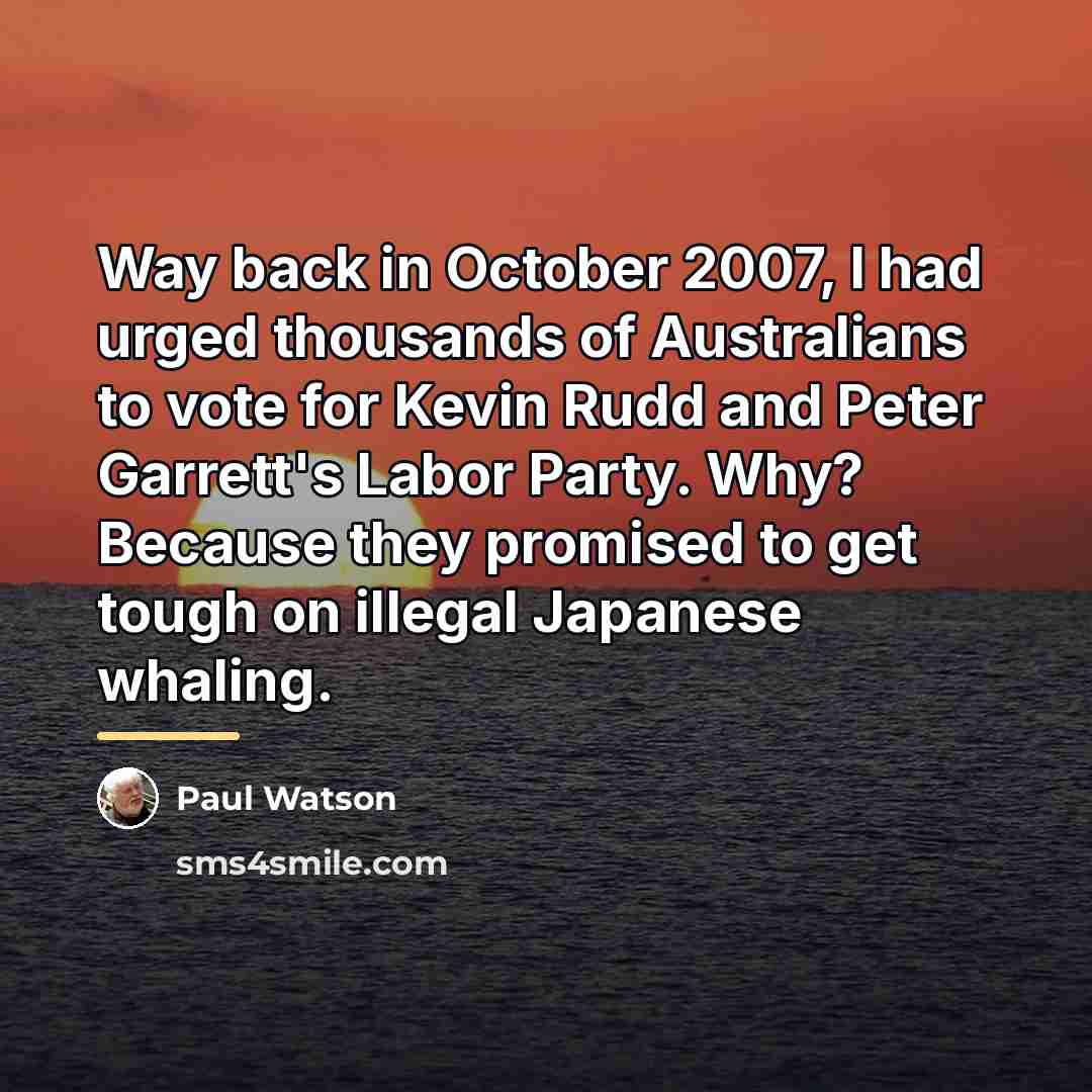 “Way back in October 2007, I had urged thousands of…” quote by Paul Watson