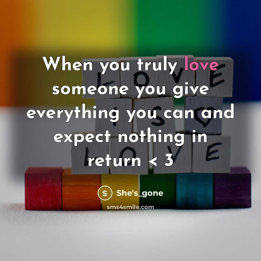 “When you truly love someone you give everything you can…” quote by She's_gone