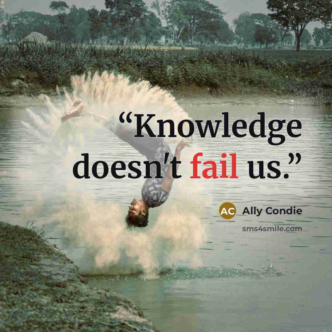 “Knowledge doesn't fail us.” quote by Ally Condie