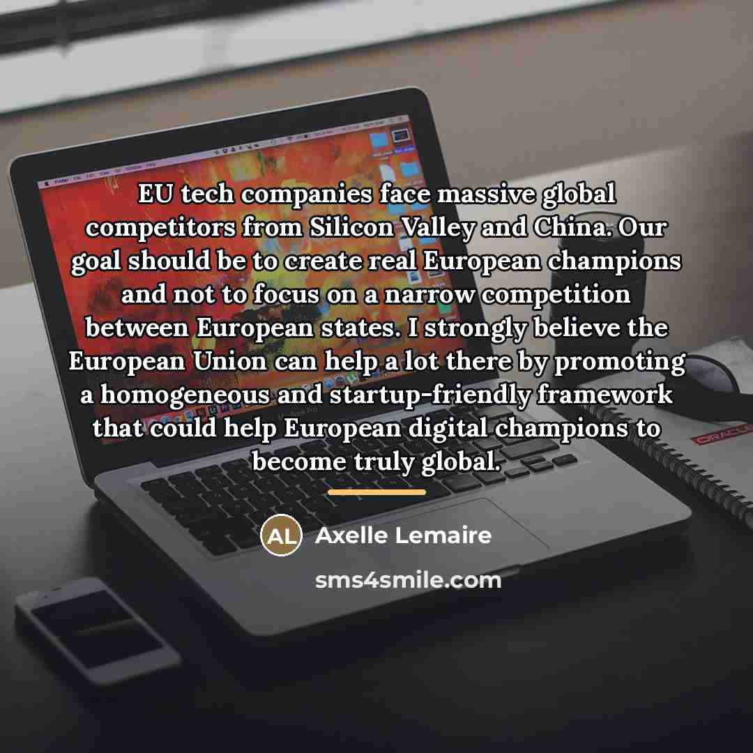 “EU tech companies face massive global competitors from Silicon Valley…” quote by Axelle Lemaire